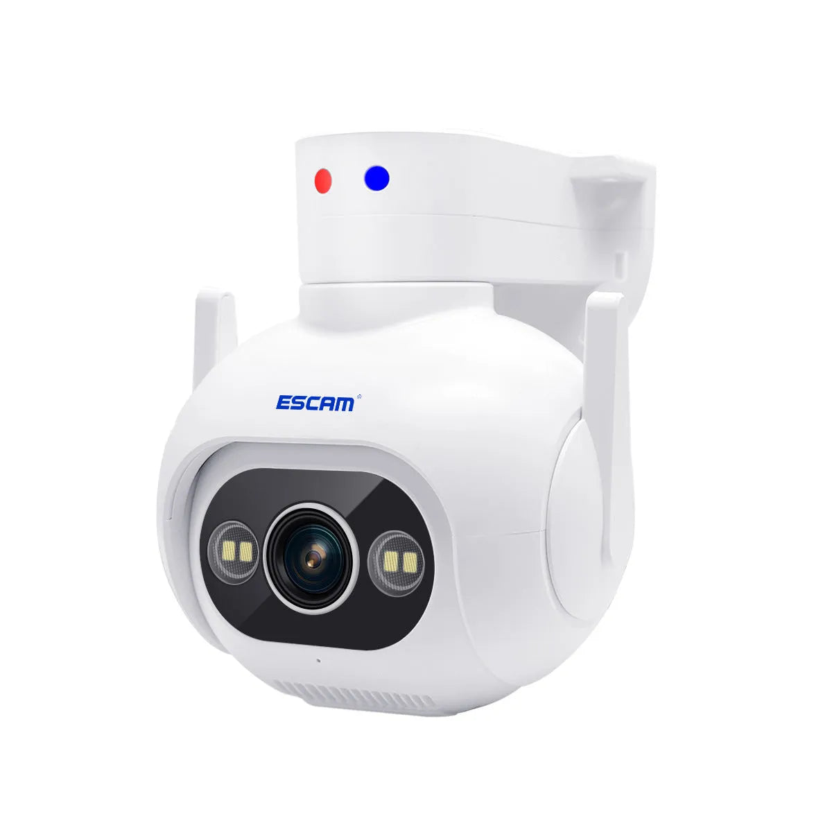 White plastic Smart Colour Night Vision H265 security camera with wall mount bracket