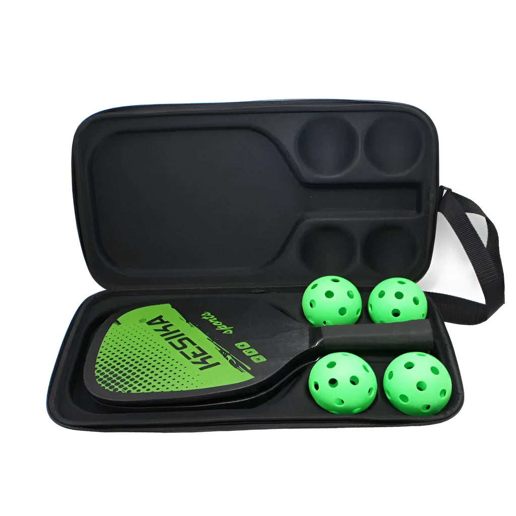 Black EVA pickleball racket storage bag with dual shoulder straps