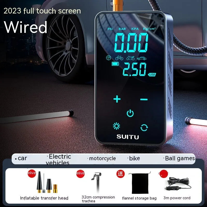 ST-9616C wireless portable car tyre inflator with LCD screen and Type-C cable