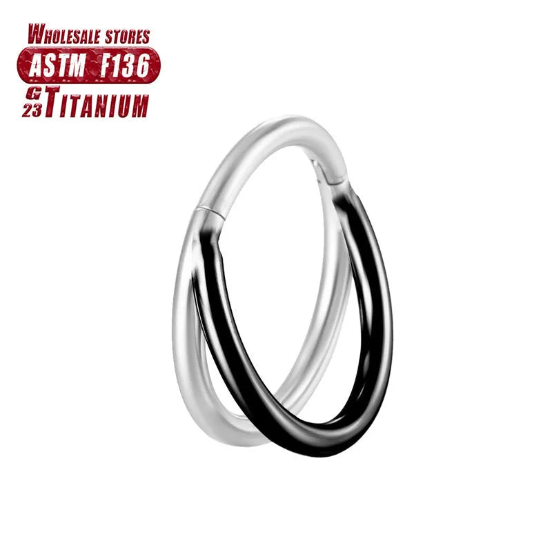 Titanium alloy nose ring body piercing jewellery with diamond treatment in multiple colour finishes
