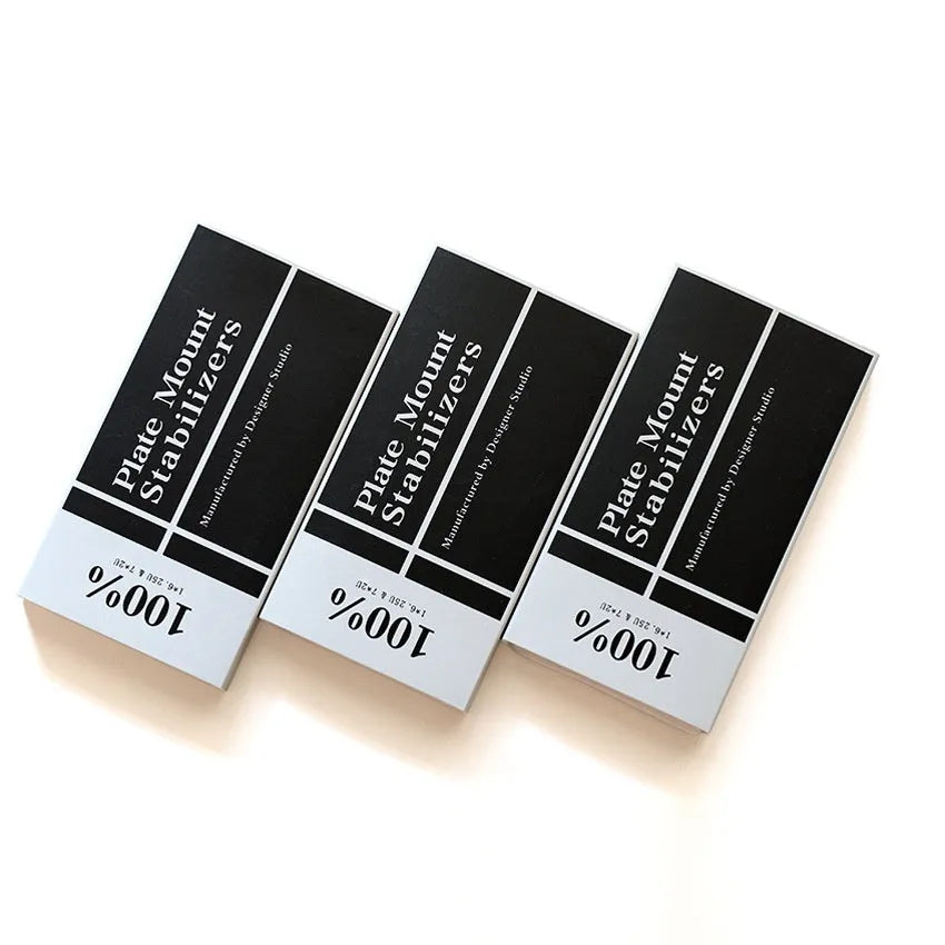 Black and milky white mechanical keyboard stabiliser sets showing 6.25U and 7U satellite axis options