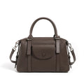 Genuine leather ladies handbag with combination lock and single strap in street trend style