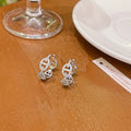 Women's diamond design earrings in silver, gold, and rose gold thick gold-plated finishes