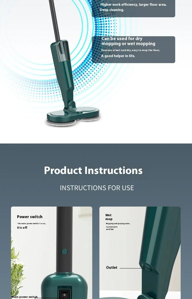 Wireless floor cleaning robot in S5 Green and White colours, showing sweeping and mopping functions.