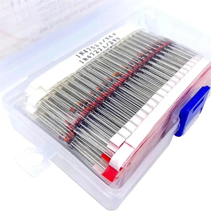 Glass packaged 1W Zener diode with boxed packaging for electronic circuits
