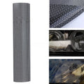 Perforated black automotive window film measuring 30cm by 106cm with mesh pattern