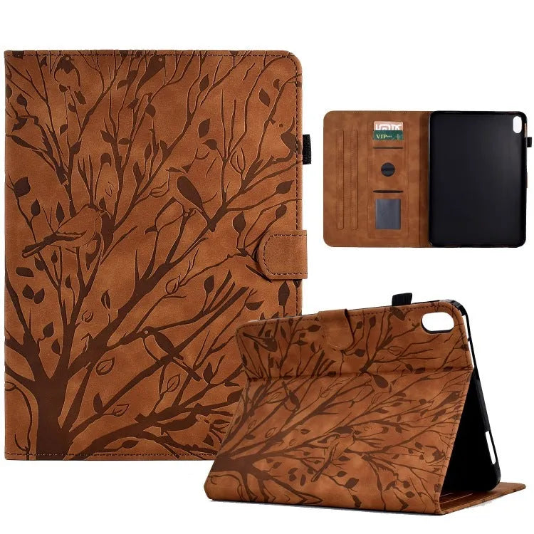 Pachira Macrocarpa imitation leather tablet protective case with integrated viewing bracket in black.