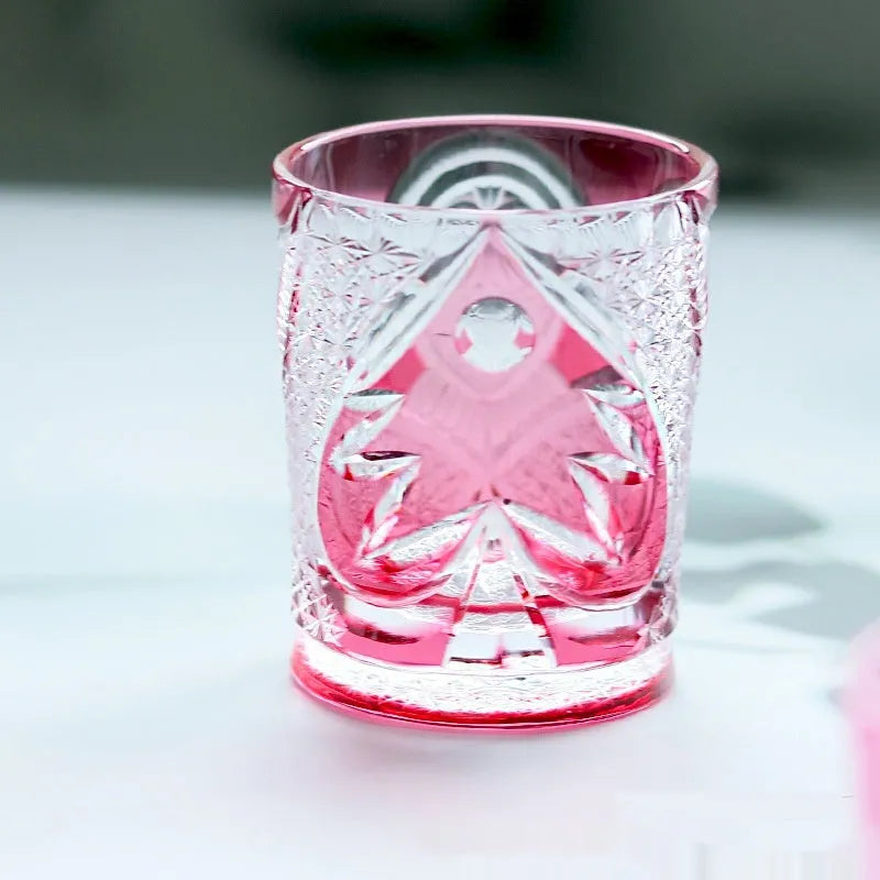 Crystal glass hand carved golden red owl wine glass with 201-300ml capacity