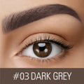 Eyebrow cream cosmetics in dark grey and golden yellow shades with waterproof quick-drying properties
