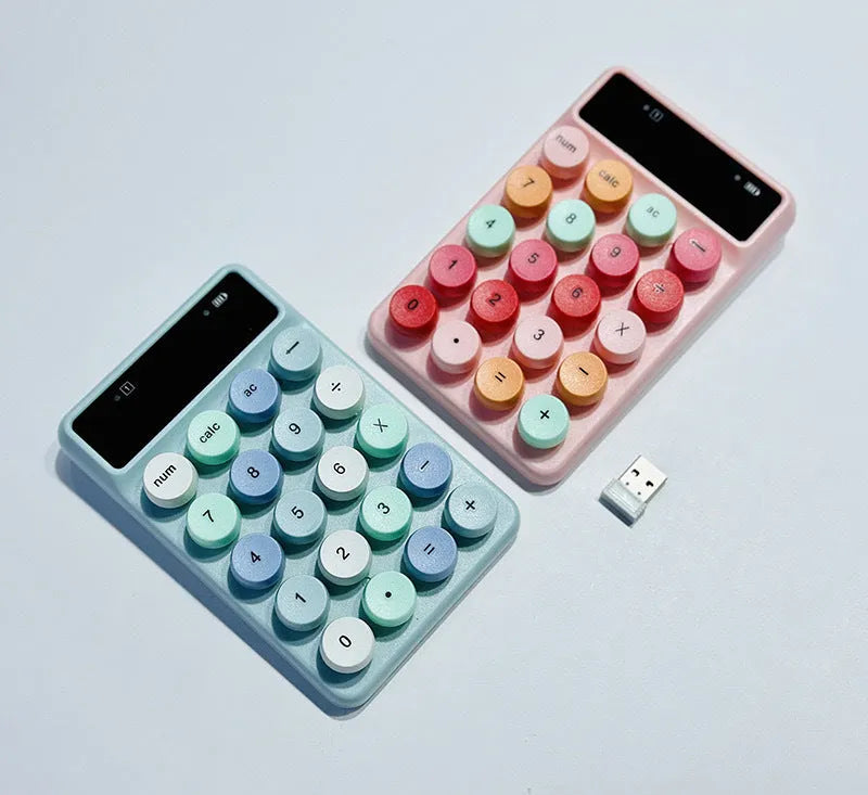 Mini portable wireless digital keyboard in macaron colours with ABS construction
