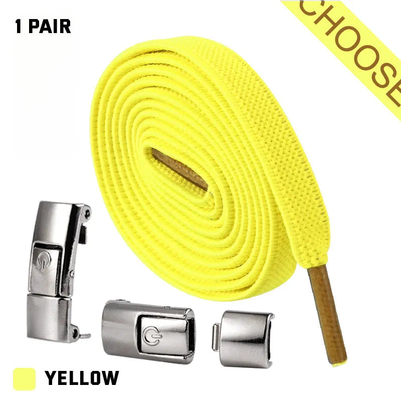 8mm wide press lock elastic shoelaces with flat profile and soft cotton construction