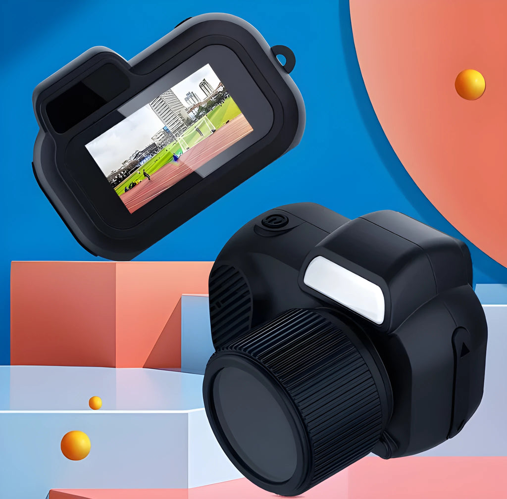 Black Y3000 HD outdoor sports camera with 0.96-inch screen showing compact size.