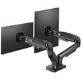 Dual screen computer monitor lifting bracket with aluminium alloy frame on a desk