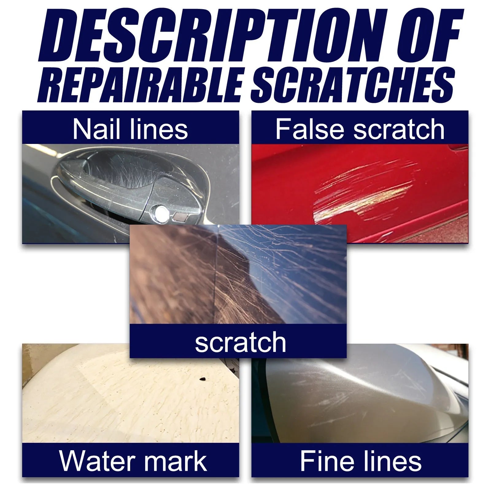 Canister of car scratch repair spray for paint surface renovation and sealing.