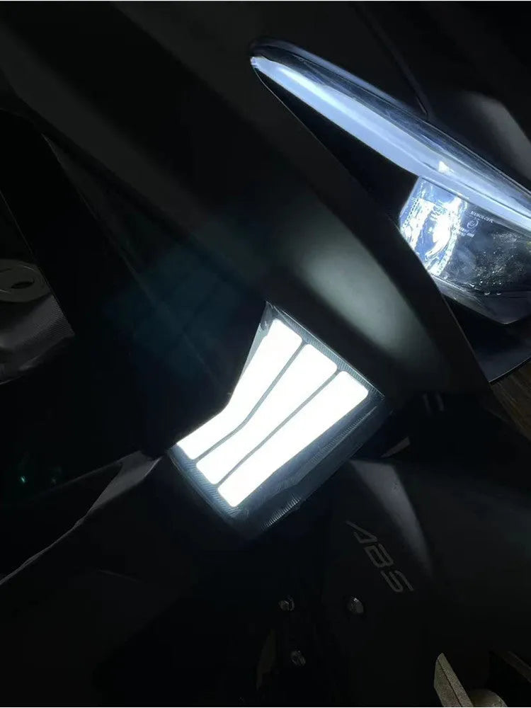 Yellow LED cornering lamp pair for Tianying TS150 motorcycle turn signal retrofit.