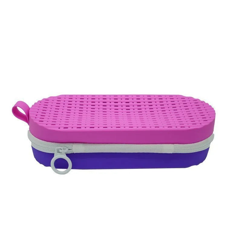 Silicone glasses case in modern simple design with long hand shape measuring 200x80x50mm