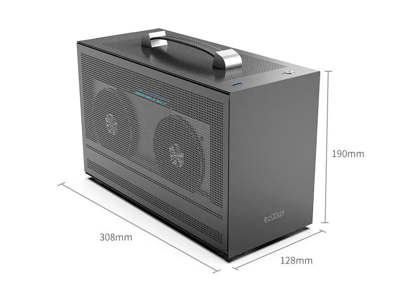 Hummingbird PRO mini-ITX desktop computer chassis in titanium grey and white colour options
