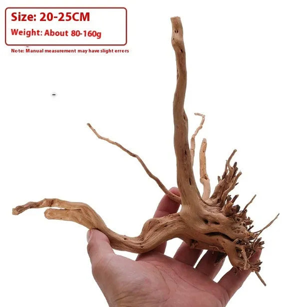 Xiaoqi Root natural wood aquarium decoration on a white background, showing intricate root structure.