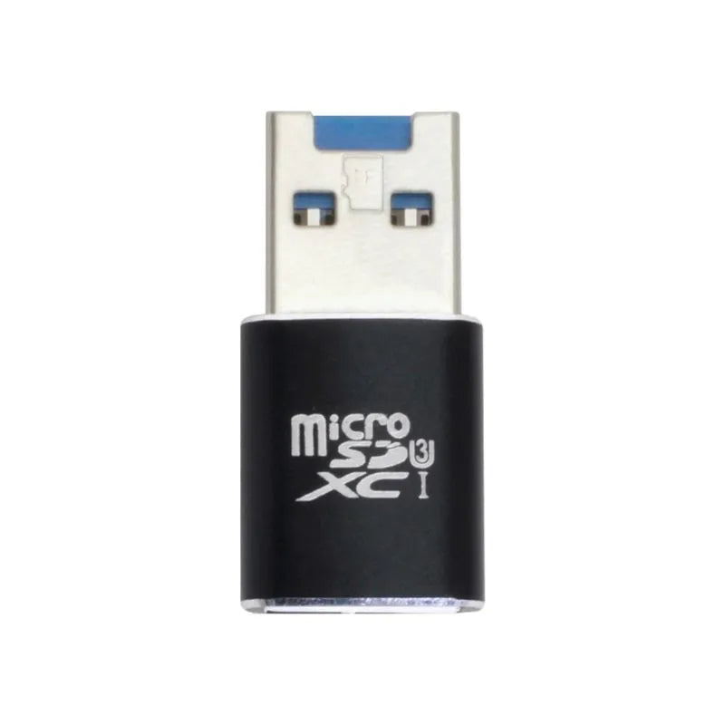 Black USB 3.0 Micro SD card reader for smartphones and computers with ABS plastic shell