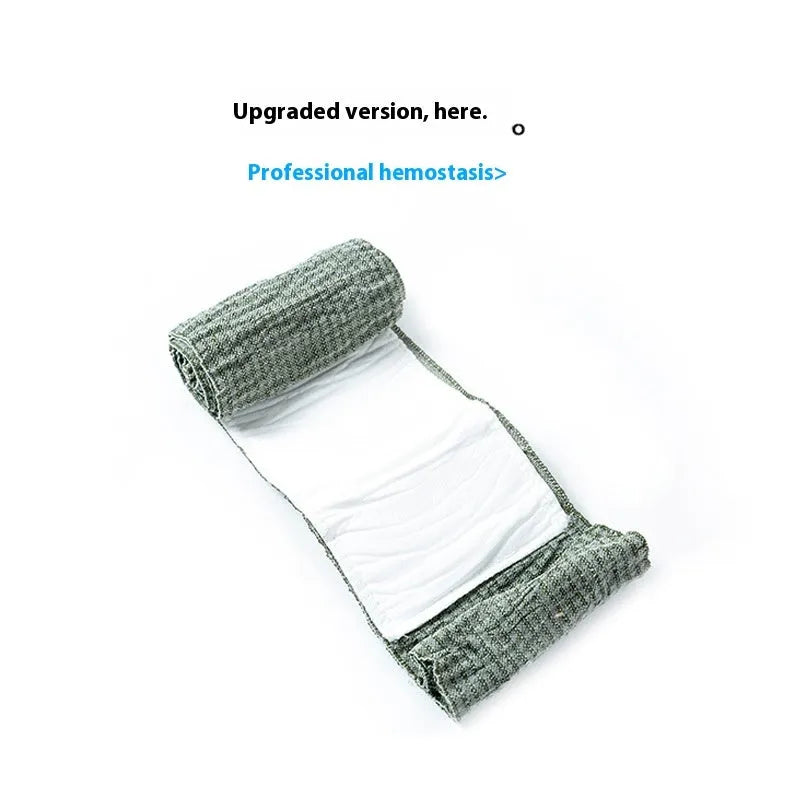 Portable outdoor training bandage with tactical gauze tape in compact packaging