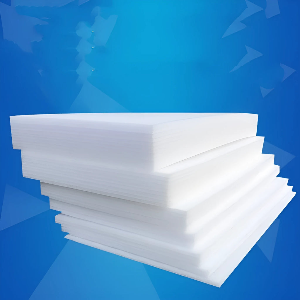 White pearl cotton foam board measuring 200 cm by 100 cm with 10 mm thickness