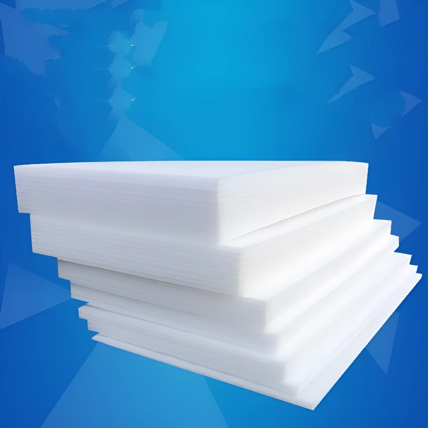 White pearl cotton foam board measuring 200 cm by 100 cm with 10 mm thickness
