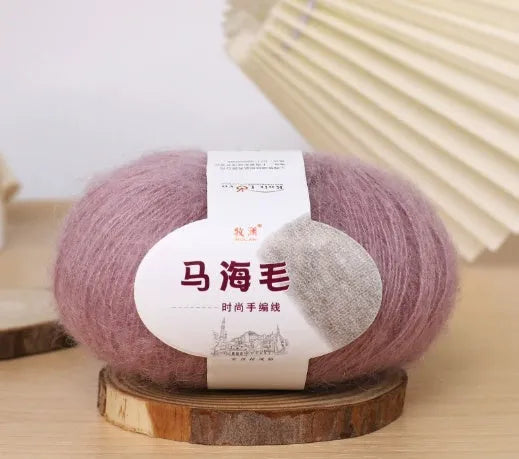 Mohair wool ball for DIY scarf knitting and crochet in Inverness thread style with multiple colour options