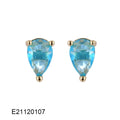 Gold-plated brass drop earrings with pear-shaped cubic zirconia stones in a candy colour.