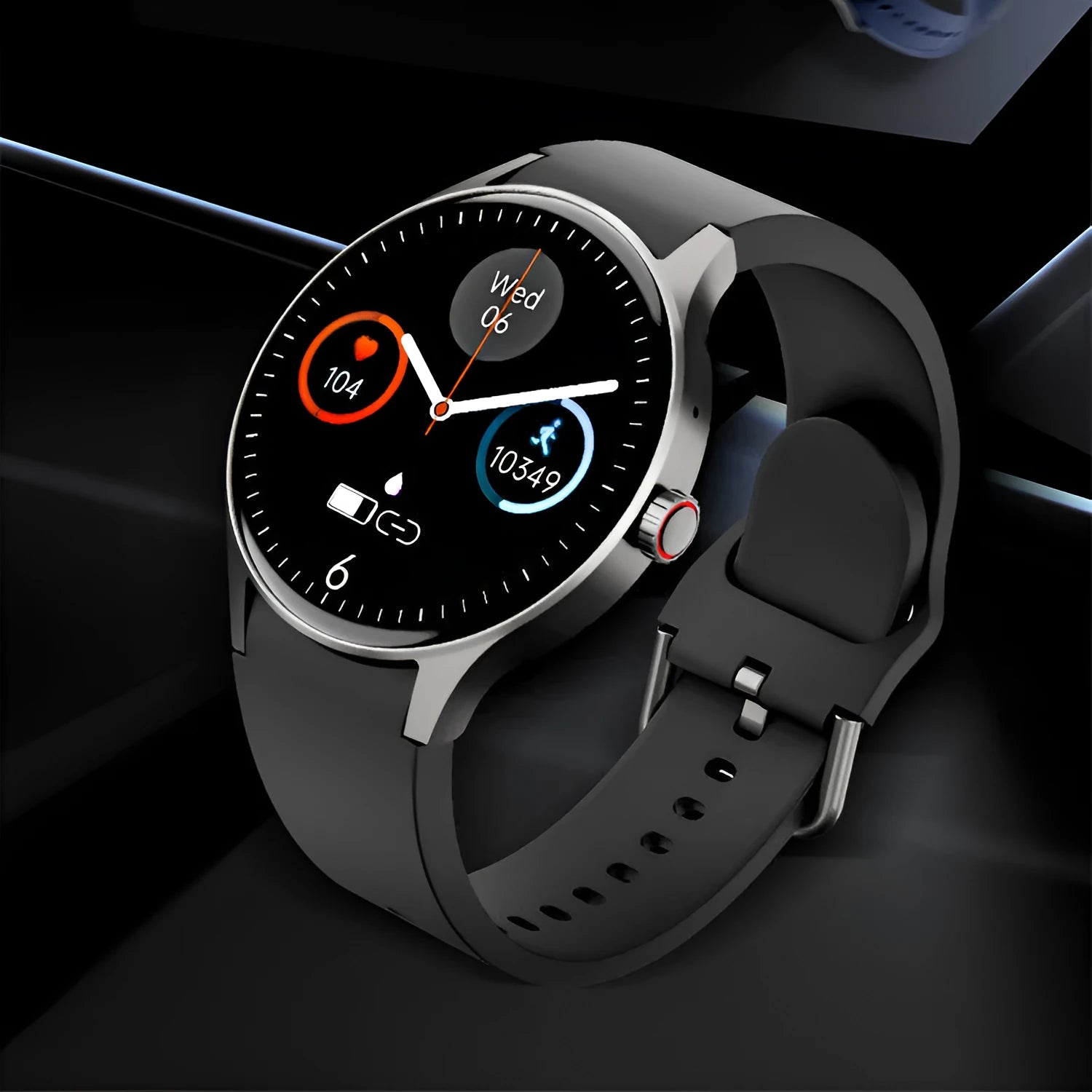 Men's and women's Bluetooth smart sport watch with round display showing fitness metrics