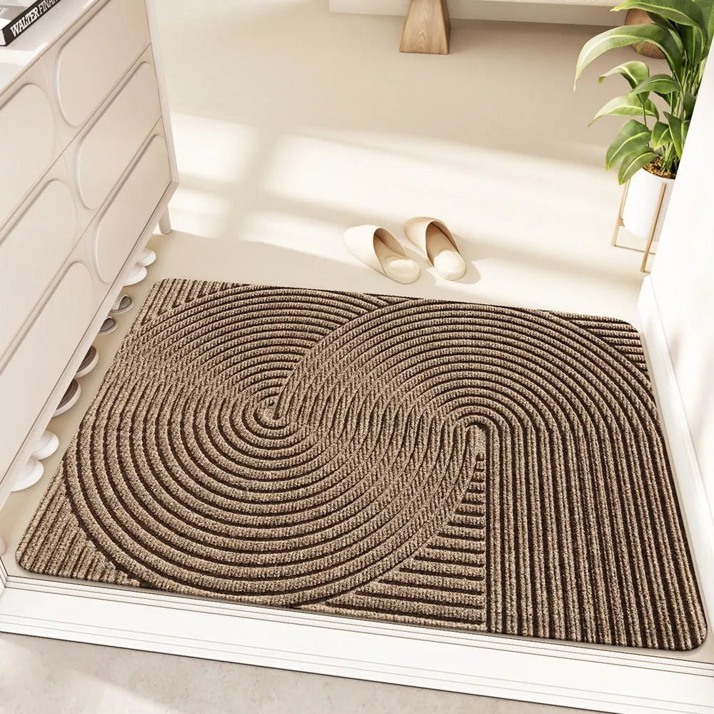 Cartoon anime alien shape diatom oil doormat in green grey khaki or blue colours, 60x90cm dimensions