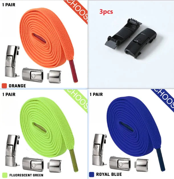 8mm wide press lock elastic shoelaces with flat profile and soft cotton construction