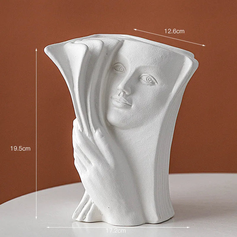 Glazed ceramic book stand ornament in a modern style on a desktop, shown in one of four design options.