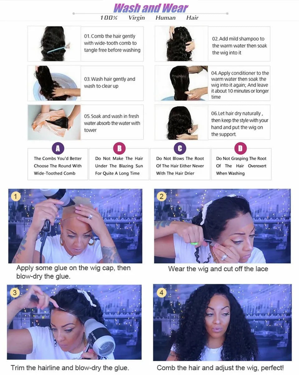 Body wave human hair lace front wig with straight bangs on a mannequin head