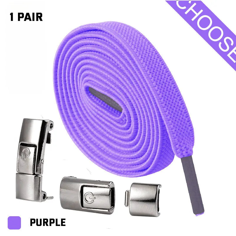 8mm wide press lock elastic shoelaces with flat profile and soft cotton construction