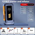 Automobile emergency start power source with air pump and lighting 185x87x60mm