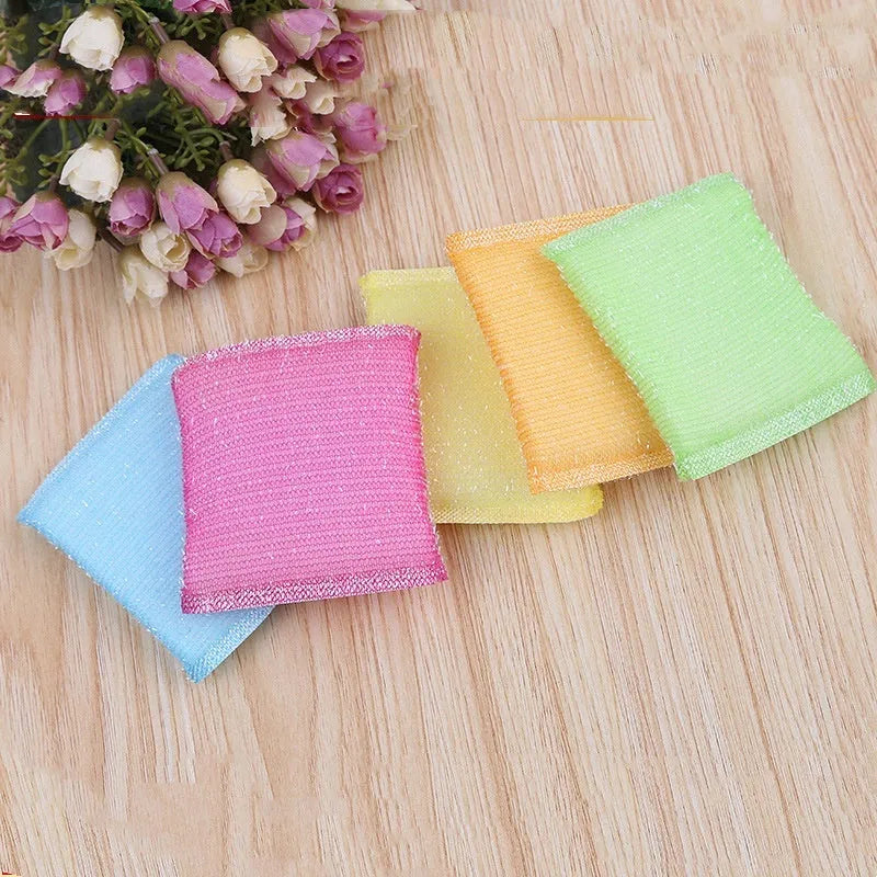 Pinstripe fabric dishwashing sponge mop in macaron colours for wet and dry kitchen cleaning