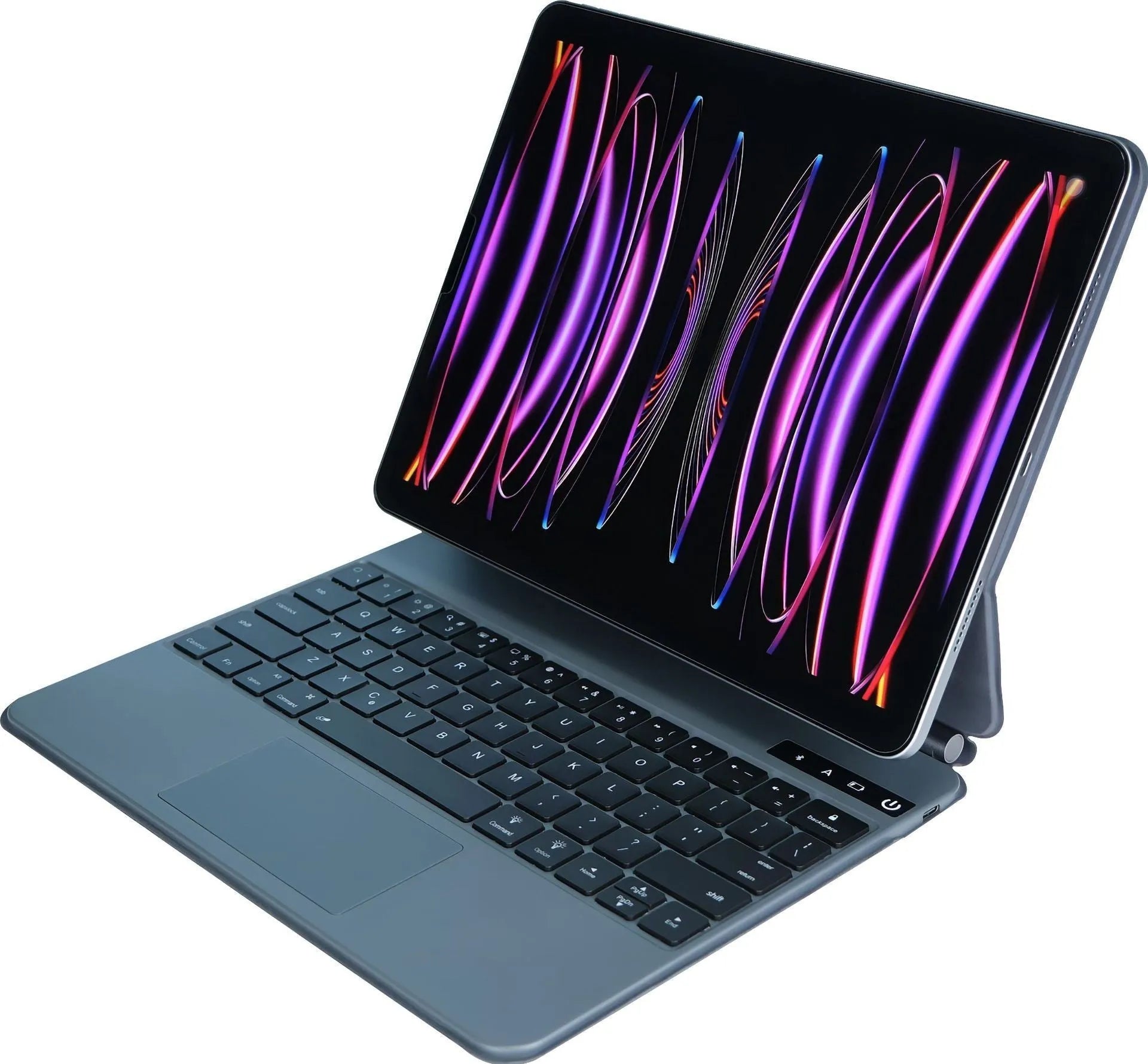 iPad magnetic keyboard and protective cover in black, white, pink, purple or blue
