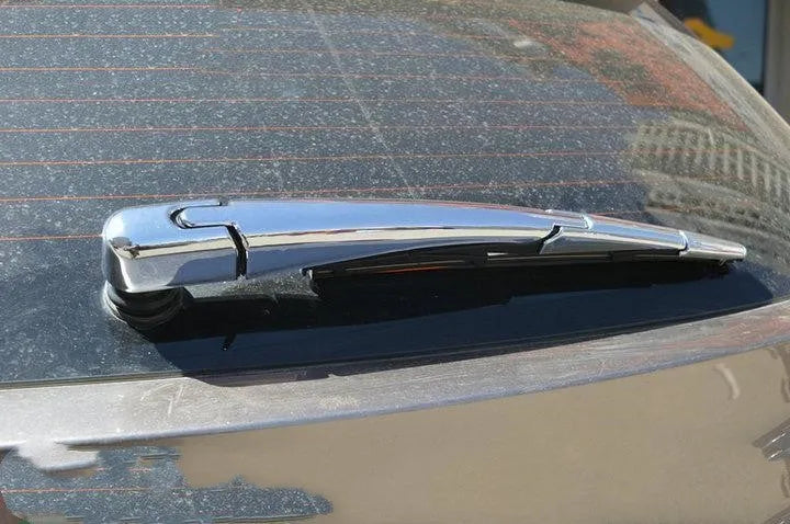 Set of four silvery ABS plastic rear window wiper trim covers for a Hyundai car.