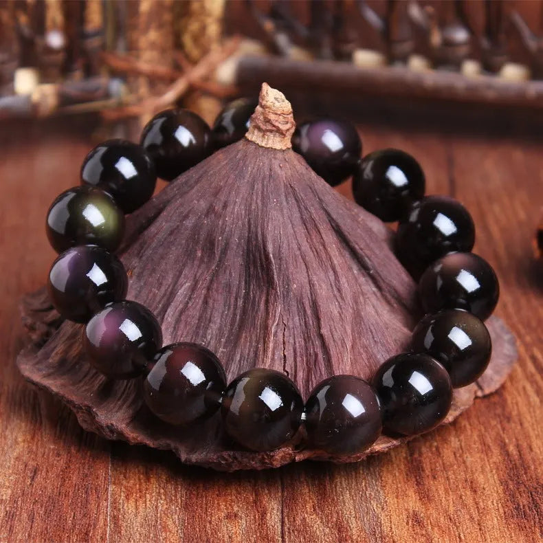 Polished crystal Pi Xiu bracelet with geometric beads in ice stone colour options