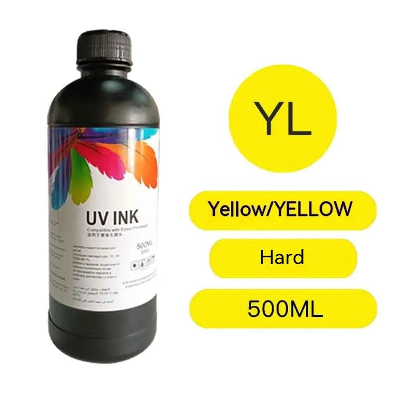 500ml bottle of UV printer ink for Epson XP600 and TX800 nozzles in various colours
