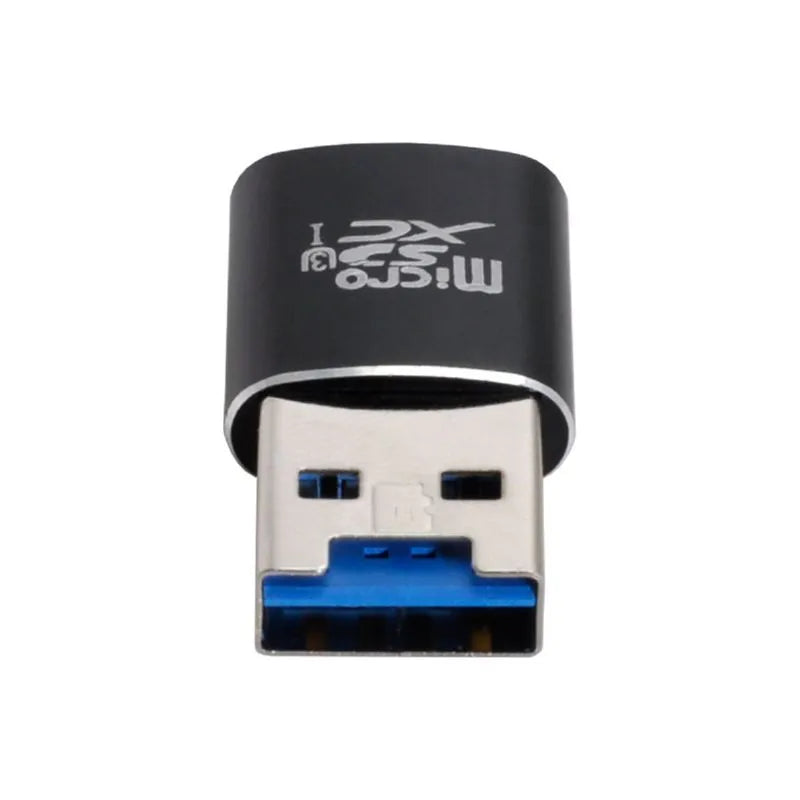 Black USB 3.0 Micro SD card reader for smartphones and computers with ABS plastic shell