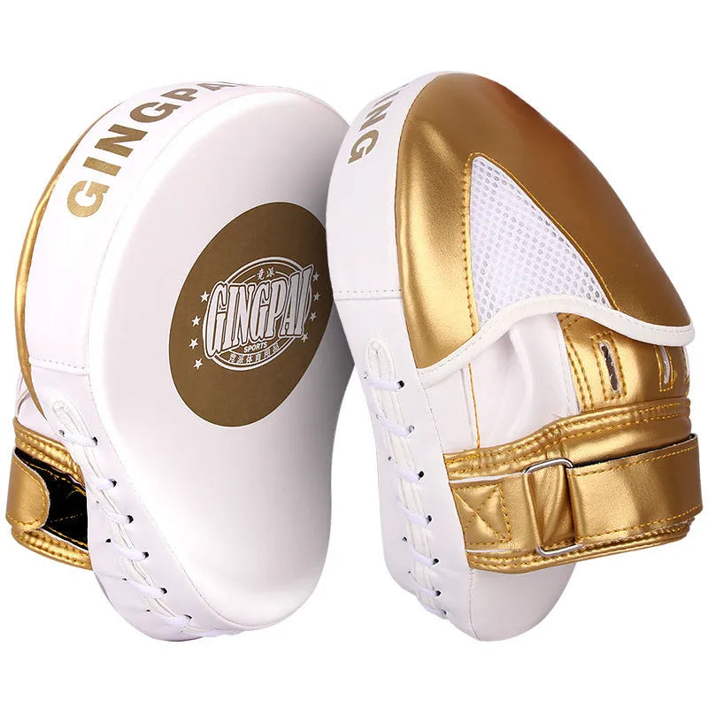 Vertical boxing punch target in gold or green PU leather for martial arts training