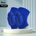 Black and blue thick sponge dance kneepad showing knee protection design for multiple sports