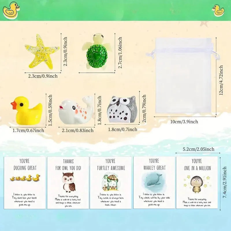 Set of pun-inspired inspirational memo cards made from durable resin material.