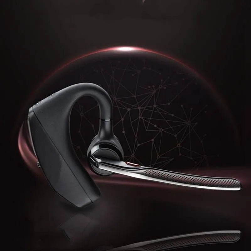 Black over-ear Bluetooth sports headphones with a large battery, shown on a model or display