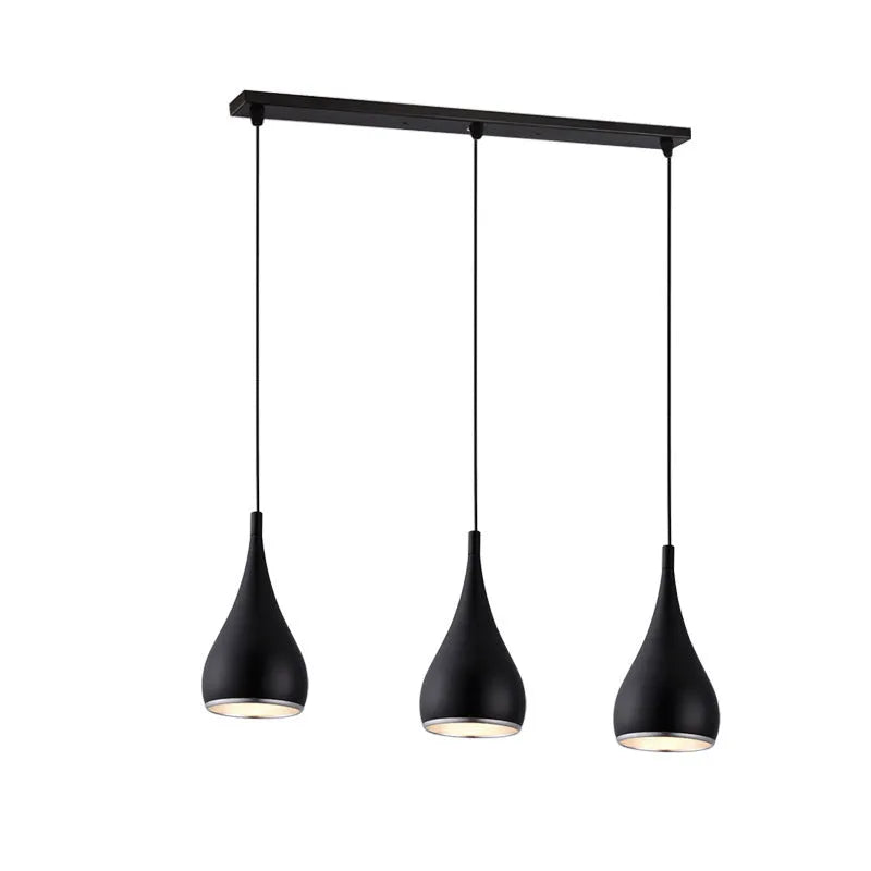 Minimalist iron chandelier with adjustable heads in black finish for bedroom or living room lighting