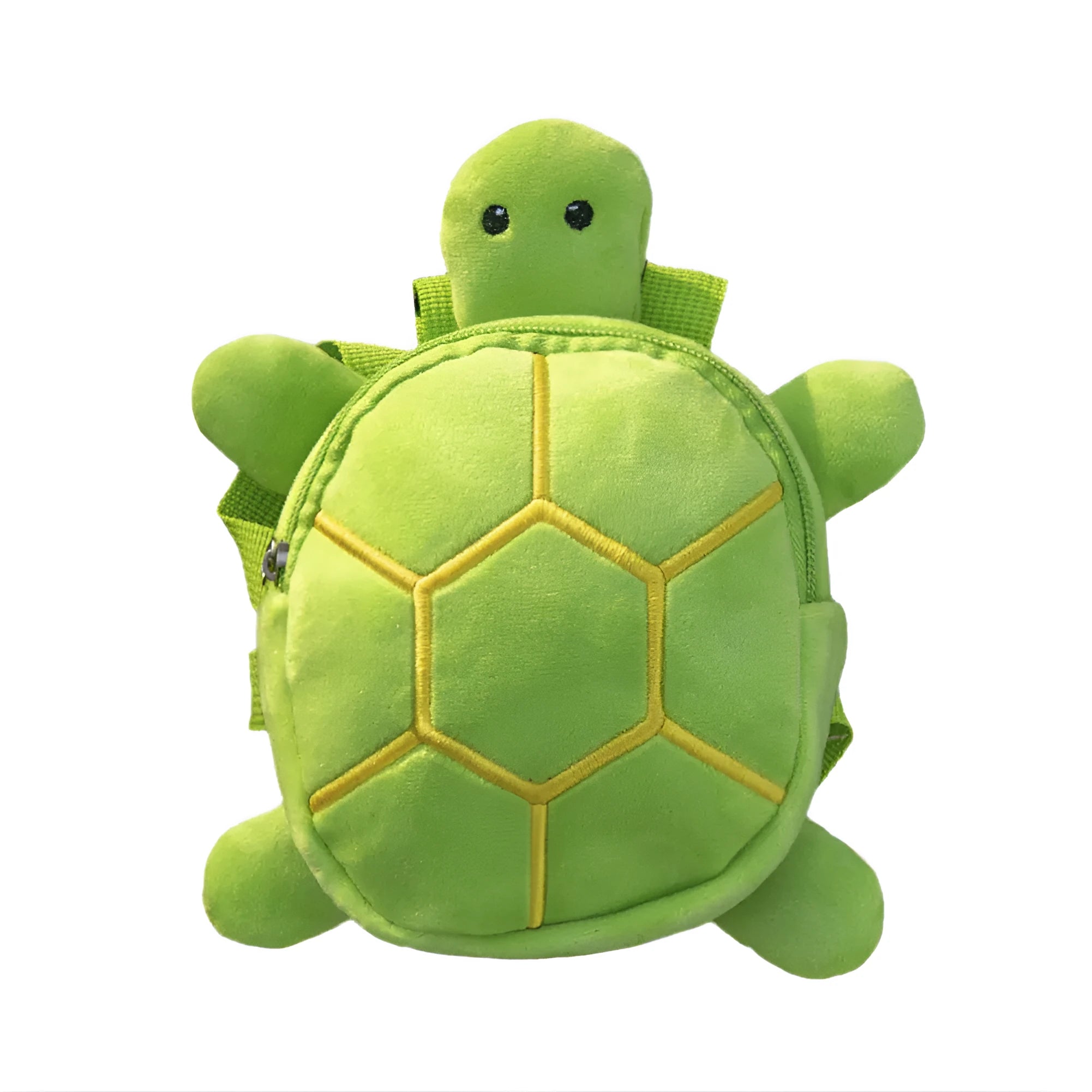 Cartoon turtle shape dog backpack harness vest in velvet with metal zipper closure