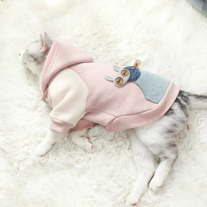 Cotton dog sweatshirt in brown, green or pink colours showing size range XS to 2XL