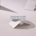 Flowing Cloud Passion wedding ring set with 0.3-carat moissanite in S925 silver with platinum plating on white background