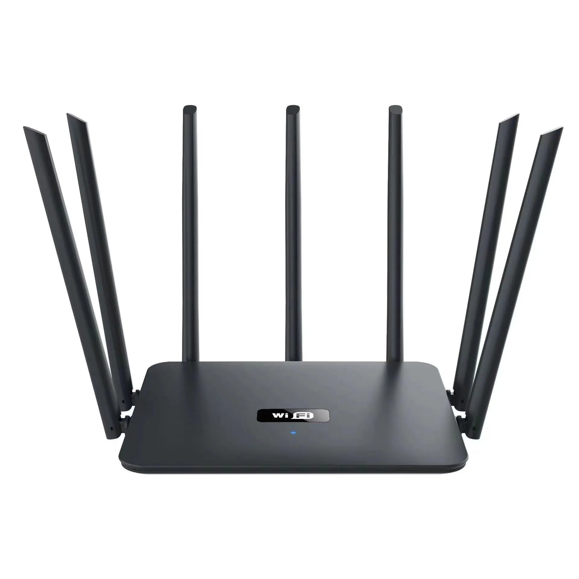 Dual-band gigabit Wi-Fi router in black or white with multiple antennas for whole home coverage